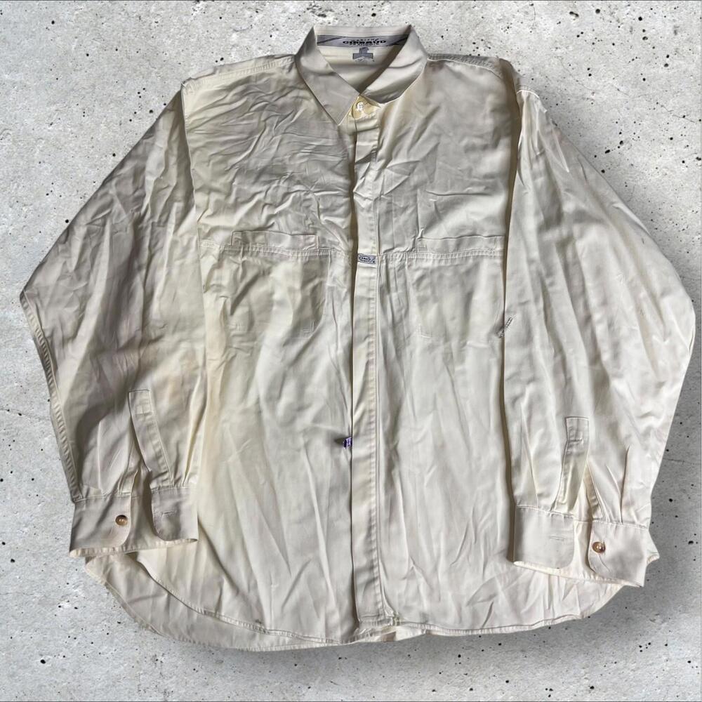Vintage Marithe Francois‎ Girbaud Chore Shirt Mens Large Button Pockets Made USA